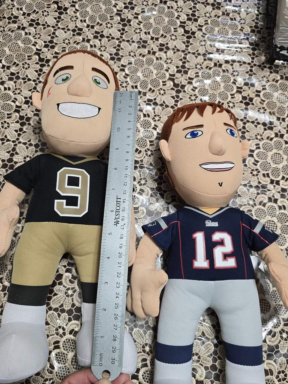 Plush Football Player Figure in Black & Gold - Team Jersey Toy